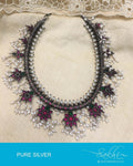 ASDQ-0380 - Multi & Antique Pure Silver Mala