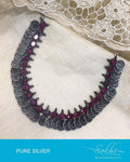 ASDQ-0388 - Antique & Pink Pure Silver Mala