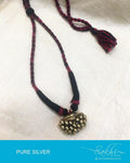 ASDQ-0396 - Gold & Red Pure Silver Mala