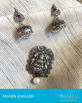 ASDQ-1417 - White & Pink Pure silver Jhumka