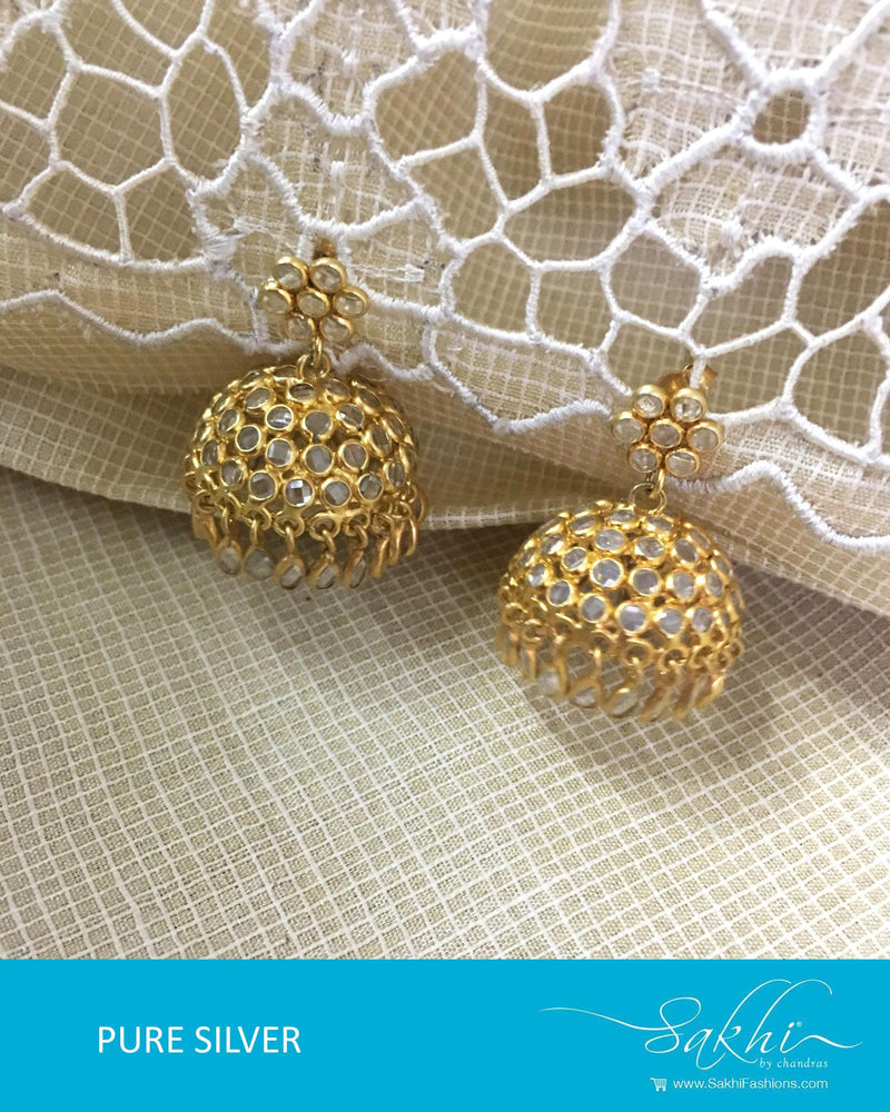 ASDQ-17316 Silver Gold Jhumka