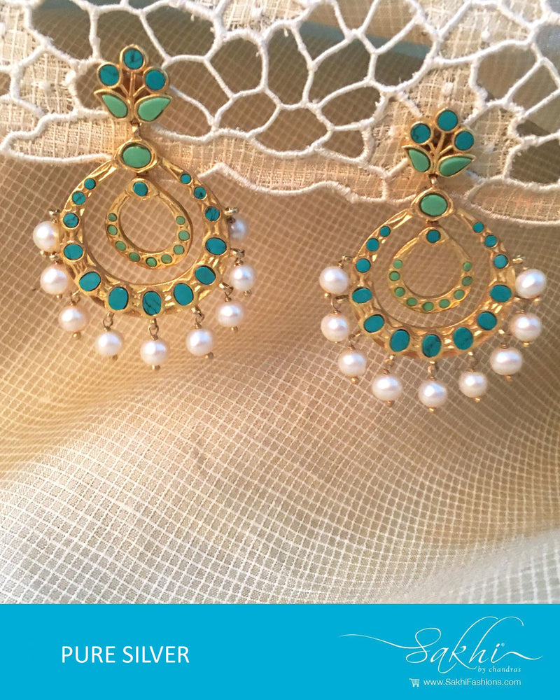 ASDQ-17330 - Multi & White Pure Silver Earrings