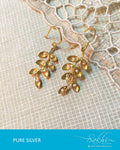 ASDQ-17334 - Gold & White Pure Silver Earrings