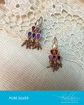 ASDQ-17340 - Multi & Blue Pure Silver Earrings