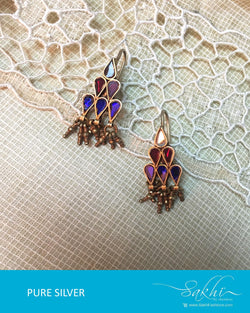 ASDQ-17340 - Multi & Blue Pure Silver Earrings