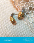ASDQ-17342 - Gold & Silver Pure Silver Earrings