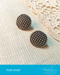 ASDQ-17345 - Silver & Black Pure Silver Earrings