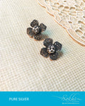 ASDQ-17347 - Silver & White Pure Silver Earrings