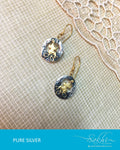 ASDQ-17350 - Silver & Gold Pure Silver Earrings
