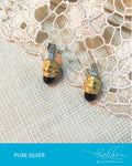 ASDQ-17352 - Black & Silver Pure Silver Earrings