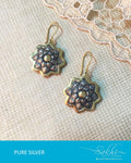 ASDQ-17354 - Silver & Blue Pure Silver Earrings