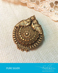 ASDQ-17358 - Gold & Silver Pure Silver Pendant