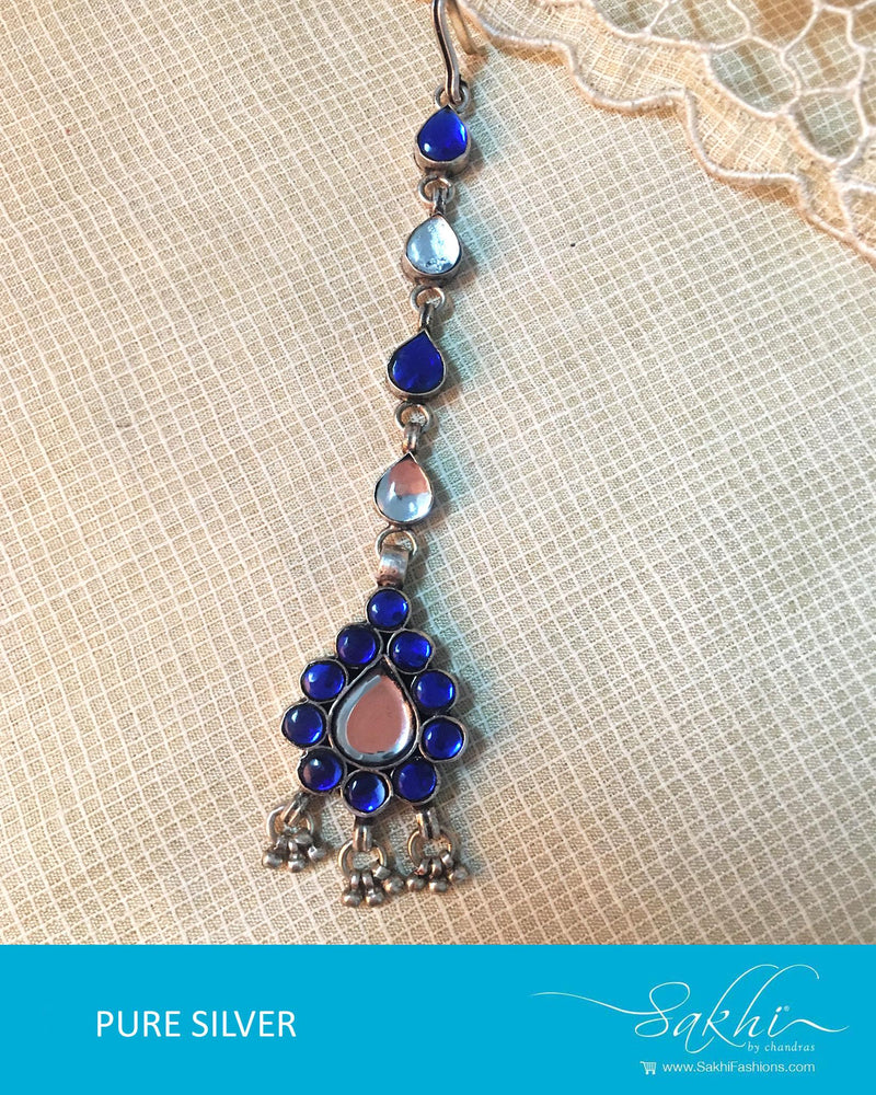 ASDQ-17364 - Blue & White Pure Silver Mantika