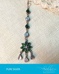 ASDQ-17365 - Green & White Pure Silver Mantika