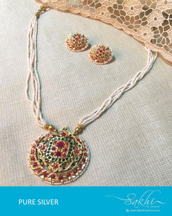 ASDQ-17366 - Multi & Pink Pure Silver Necklace