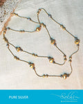 ASDQ-17368 - Gold & Silver Pure Silver Necklace