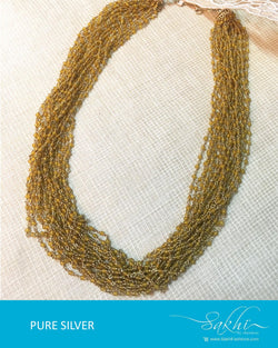 ASDQ-17371 - Mustard & Gold Pure Silver Necklace