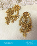 ASDQ-17379 - Gold &  Pure Silver Earrings