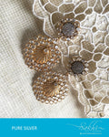 ASDQ-18108 - White & Gold Pure Silver Earrings