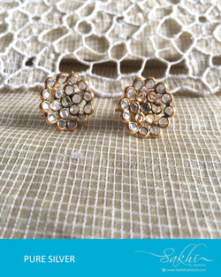 ASDQ-18120 Silver Gold Earrings