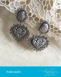 ASDQ-18143 - Silver & White Pure Silver Earrings
