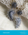 ASDQ-18147 - Silver & White Pure Silver Earrings