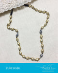 ASDQ-21429 - Gold Pure Silver Bore Mala