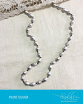 ASDQ-21432 - Silver Pure Silver Bore Mala