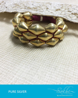 ASDQ-21433 - Gold Pure Silver Bracelet