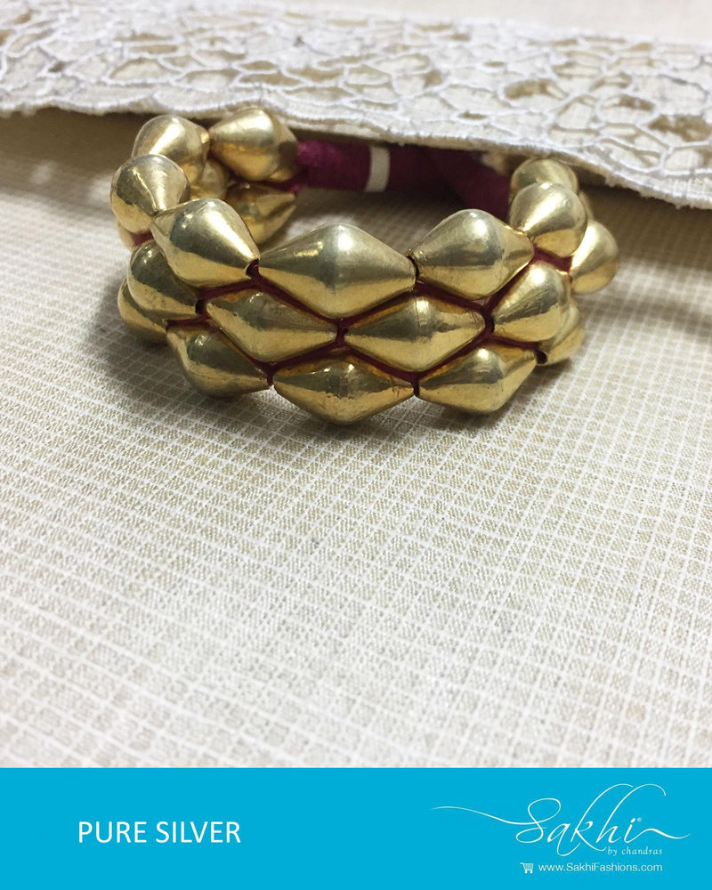ASDQ-21433 - Gold Pure Silver Bracelet