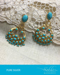 ASDQ-21440 - Gold Pure Silver Earrings