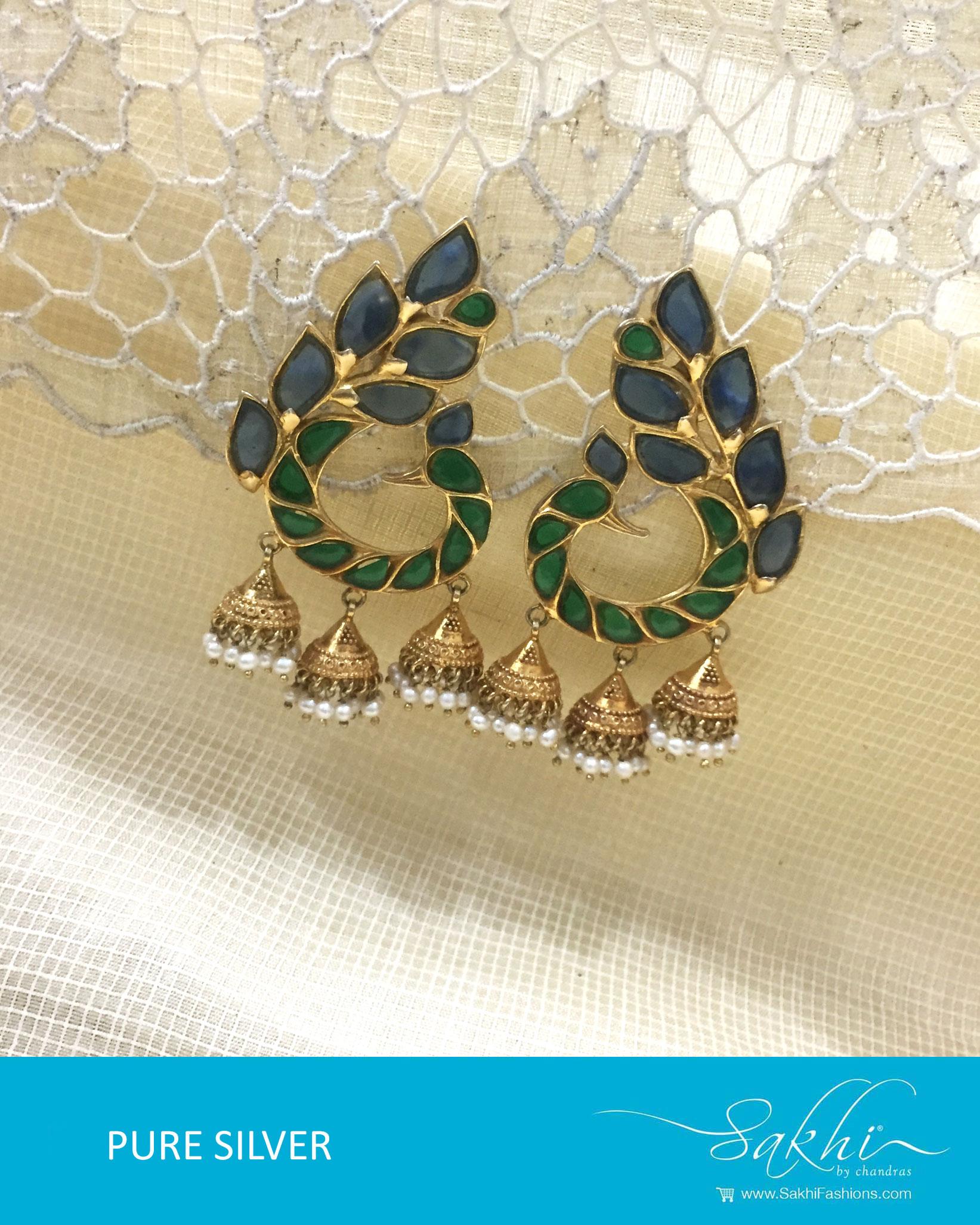 Gold Pure Silver Earrings Sakhi Fashions sakhifashions