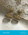 ASDQ-21446 - Gold Pure Silver Jhumka