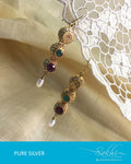 ASDQ-21448 - Gold Pure Silver Earrings