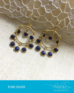 ASDQ-21455 - Gold Pure Silver Earrings