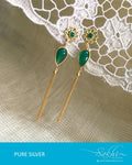 ASDQ-21456 - Gold Pure Silver Earrings