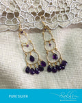 ASDQ-21460 - Gold Pure Silver Earrings