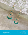 ASDQ-21461 - Gold Pure Silver Earrings