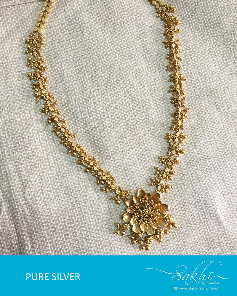 ASDQ-21465 - Gold Pure Silver Necklace