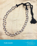 ASDQ-2956 - Antique & Black Pure Antique Silver Mala