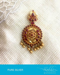 ASDQ-5024 - Gold & Pink Pure Silver Pendant