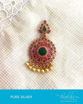 ASDQ-5027 - Gold & Pink Pure Silver Pendant