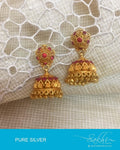 ASDQ-5032 - Gold Pure Silver Jhumka