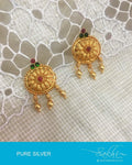 ASDQ-5039 - Gold Pure Silver Earring