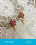 ASDQ-5055 - Gold & Pink Pure Silver Earring