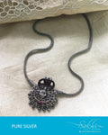 ASDQ-8673 - Silver & Pink Pure Antique Silver Mala