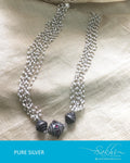 ASDQ-8680 - White & Pink Pure Antique Silver Mala