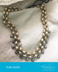ASDQ-8683 - Gold & Silver Pure Antique Silver Mala