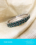 ASDQ-9991 - Green & Antique Pure Silver Bangle