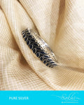 ASDQ-9994 - Blue & Antique Pure Silver Bangle